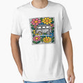 Vanlife Good Vibes & Freedom - Retro Flower Bus by The Bold Line Studio