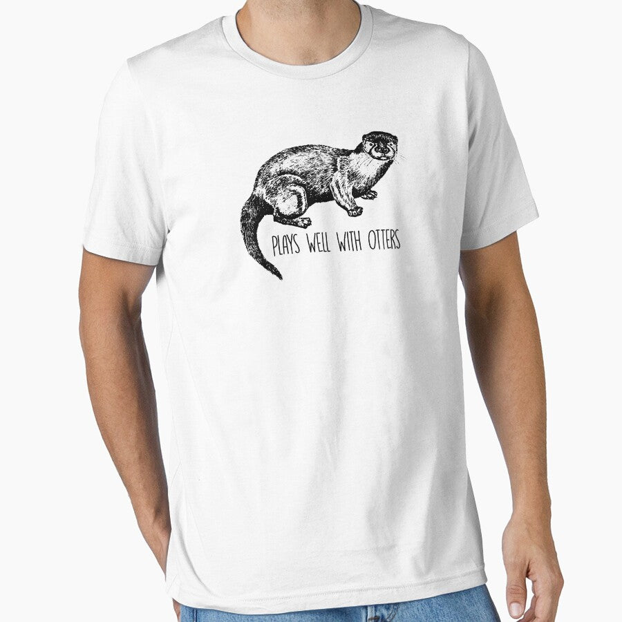 Plays Well With Otters Funny Otter Animal Lover by TopDawgDesigns