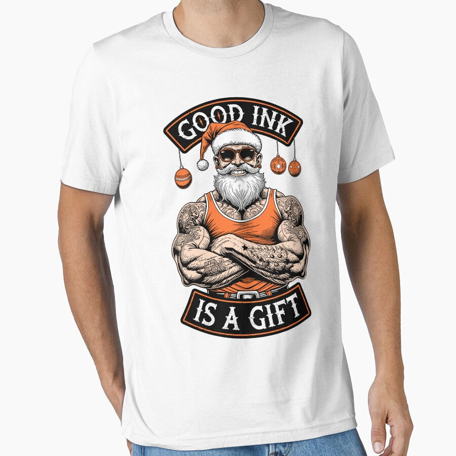 Santa Claus Tattoo Funny Good Ink Is A Gift Inked Christmas by GrandeDuc