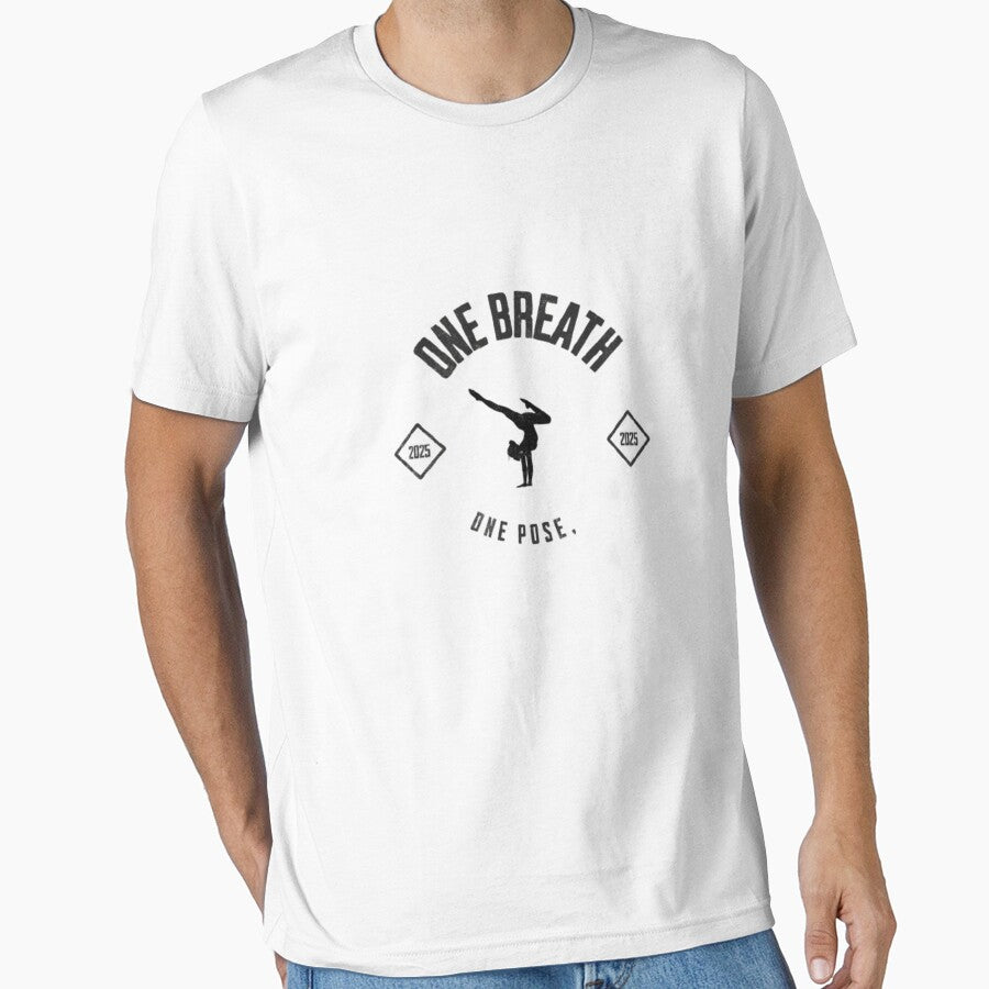One Breath One Pose Yoga T-Shirt | Mindful Movement Tee | Yoga Lover Gift | Meditative Breathwork Shirt | Unisex Spiritual Fitness Tee by Ramanujan MN