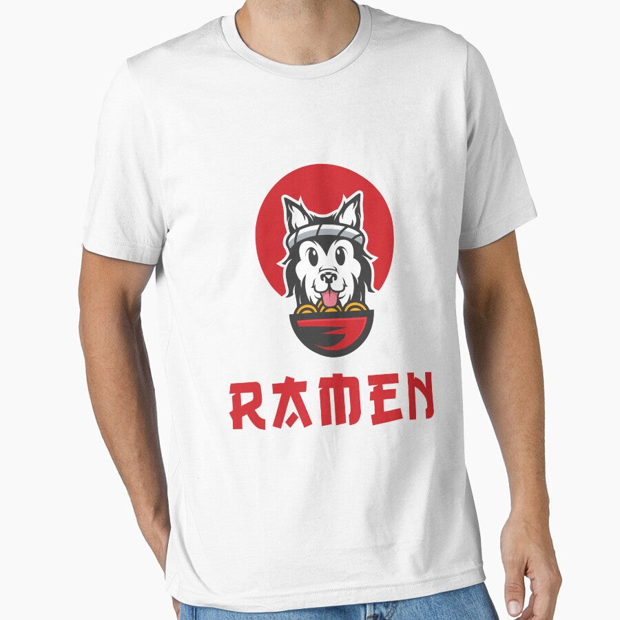 Ramen Dog Kawaii Anime Tee Japanese Gift T-Shirt by Dewirumbaina