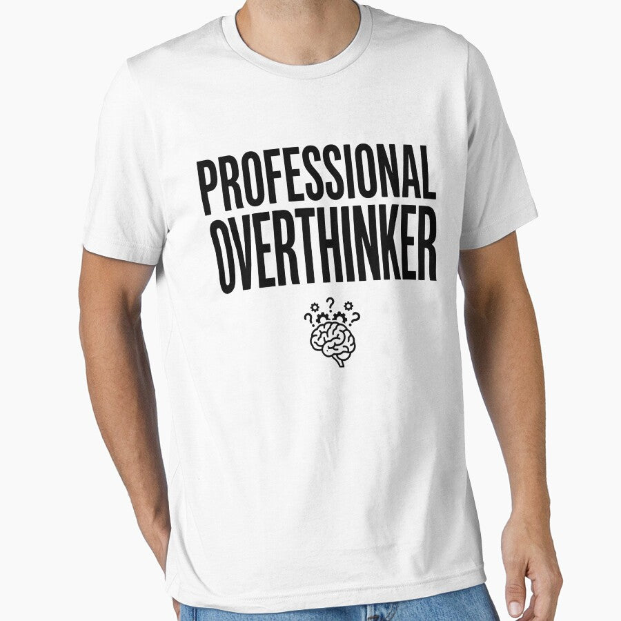 Professional Overthinker Funny Anxiety Quote – Mental Health Humor Typography Design by zaina.sho