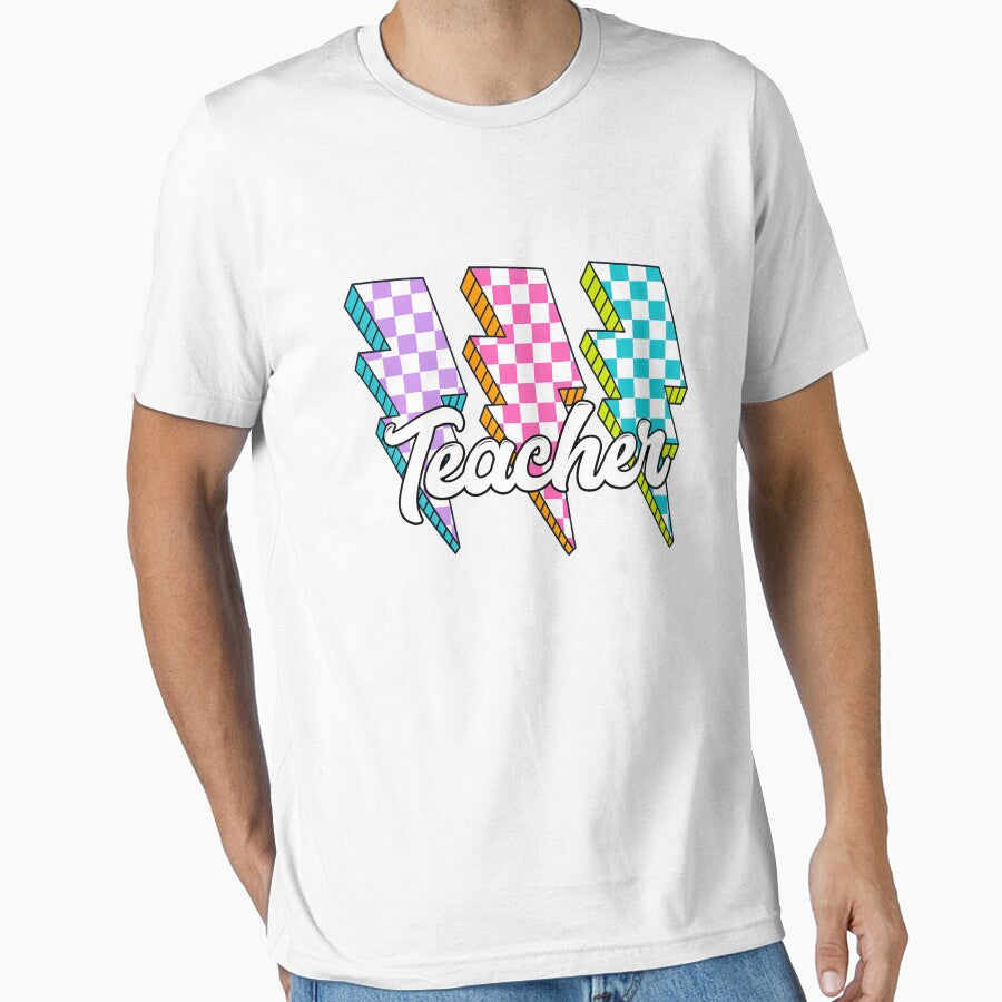 Teacher Lightning Bolt Colorful Back To School Retro Teacher Design by tigger shop