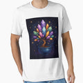 Crystal Bonsai Tree | Mystical Gemstone Energy Art under Starlit Sky by Painted Moon by Luna Bee™