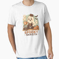 Spooky Barista – Cute Coffee‑Loving Ghost with Pumpkins and Bats by VibeOasis