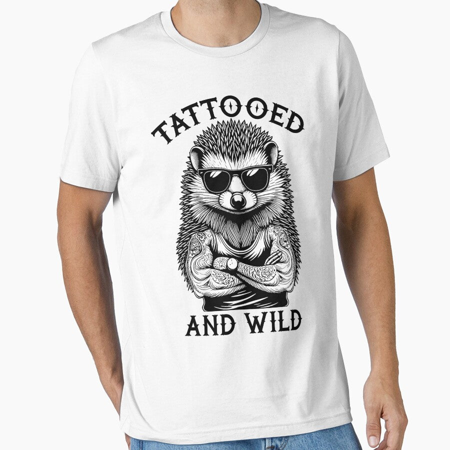 Tattooed And Wild Funny Inked Hedgehog Animal Tattoo Lover by GrandeDuc