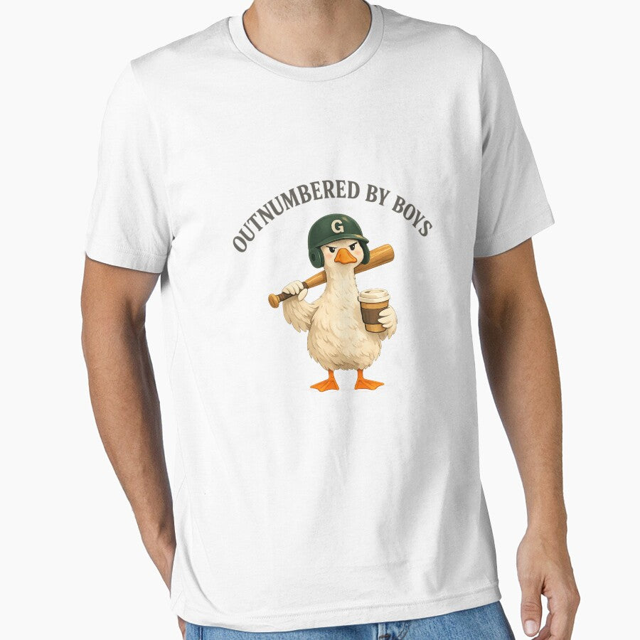 Funny Boy Mom Outnumbered By Boys Baseball Goose Mom Life Humor Retro Sports Mother Design by Maravillio