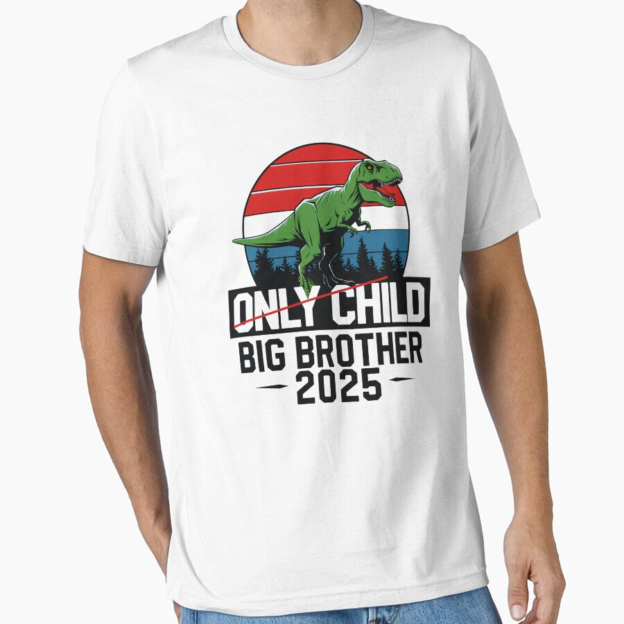 T-Rex Dinosaur Shirt Only Child Big Brother 2025 Promoted To Big Brother by SlocifieShop