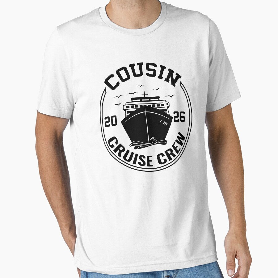 Cousin Cruise Crew 2026 Family Vacation Nautical Logo Art by PixelWaveBD