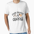 Dogs books and coffee - womens coffe shirt - coffee lover shirt- dog lover by Castore design