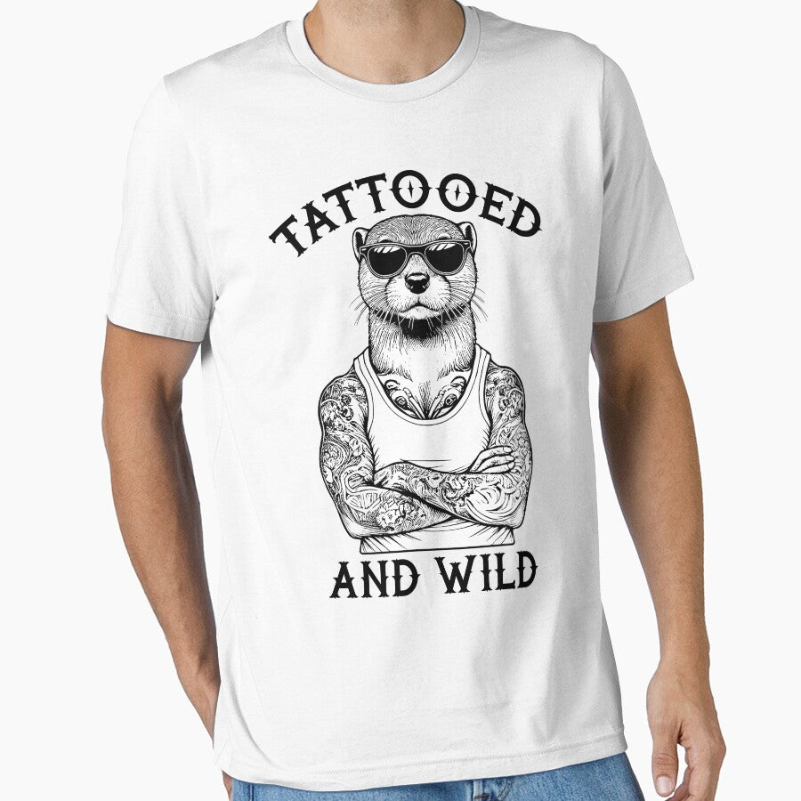 Tattooed And Wild Funny Inked Otter Animal Tattoo Lover by GrandeDuc