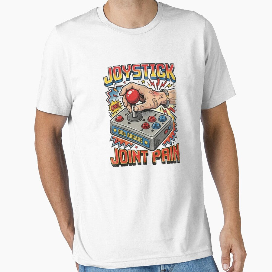 Joystick Joint Pain 90s Arcade Retro Gamer Funny Vintage Gaming T Shirt by GeekStop