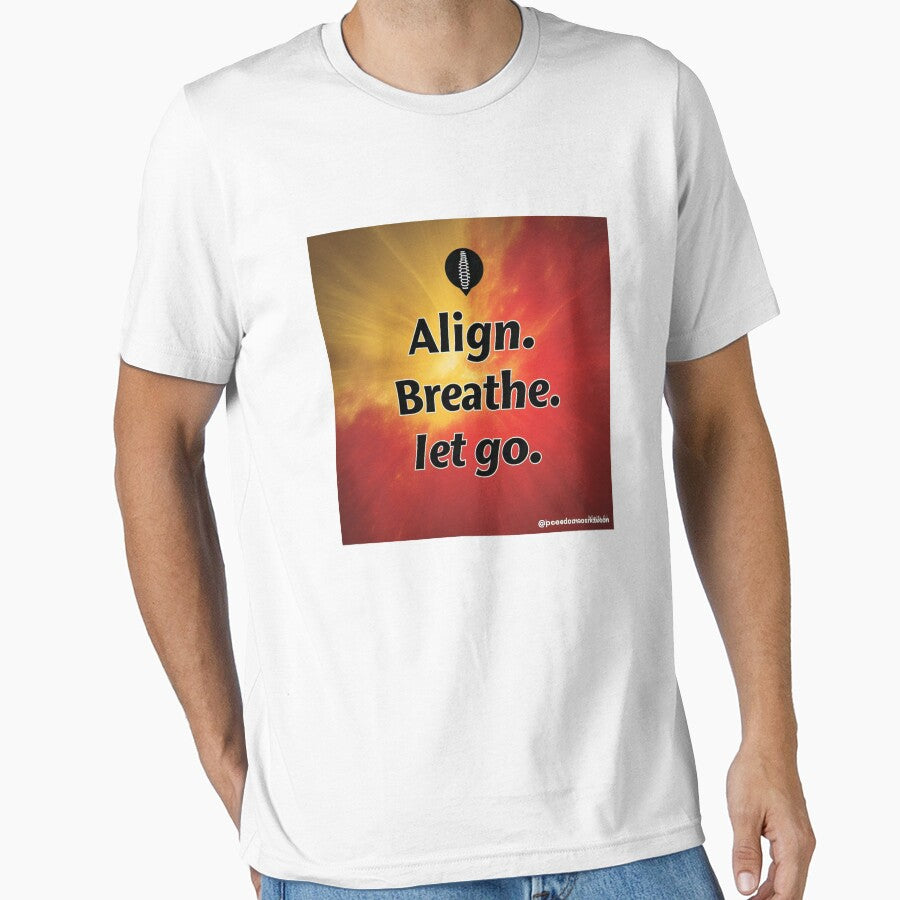 align body and mind tee, calming yoga shirt by Ramanujan MN