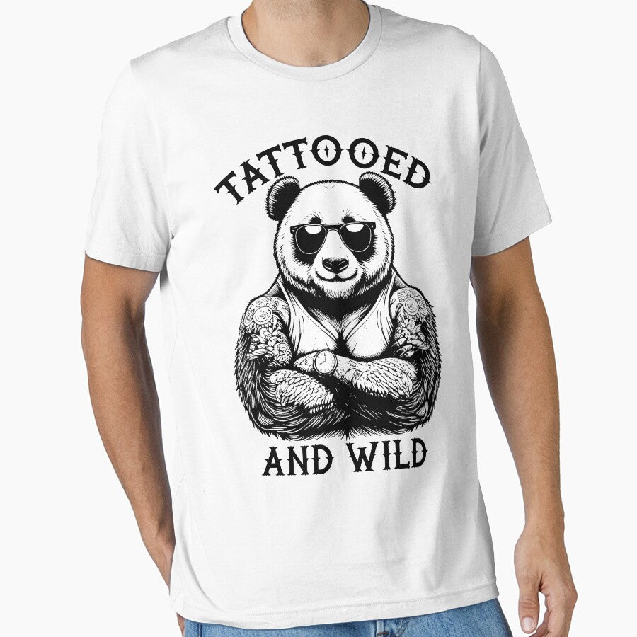 Tattooed And Wild Funny Inked Panda Bear Animal Tattoo Lover by GrandeDuc