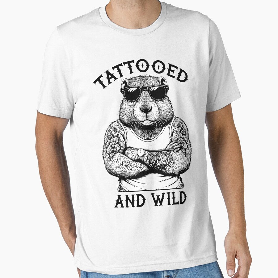 Tattooed And Wild Funny Inked Beaver Animal Tattoo Lover by GrandeDuc