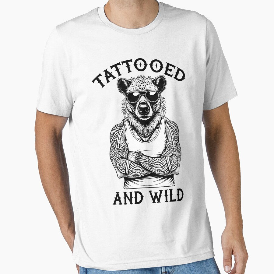 Tattooed And Wild Funny Inked Hyena Animal Tattoo Lover by GrandeDuc