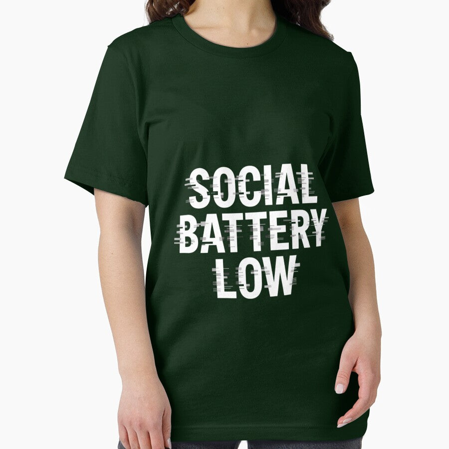 Social Battery Low Glitch Shirt Digital Aesthetic, brafdesign by Brafdesign