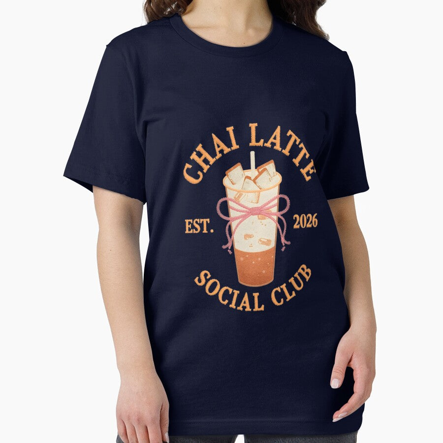 Chai Latte Social Club T-Shirt | Aesthetic Coffee Lover Embroidery Design by FestivityFinds