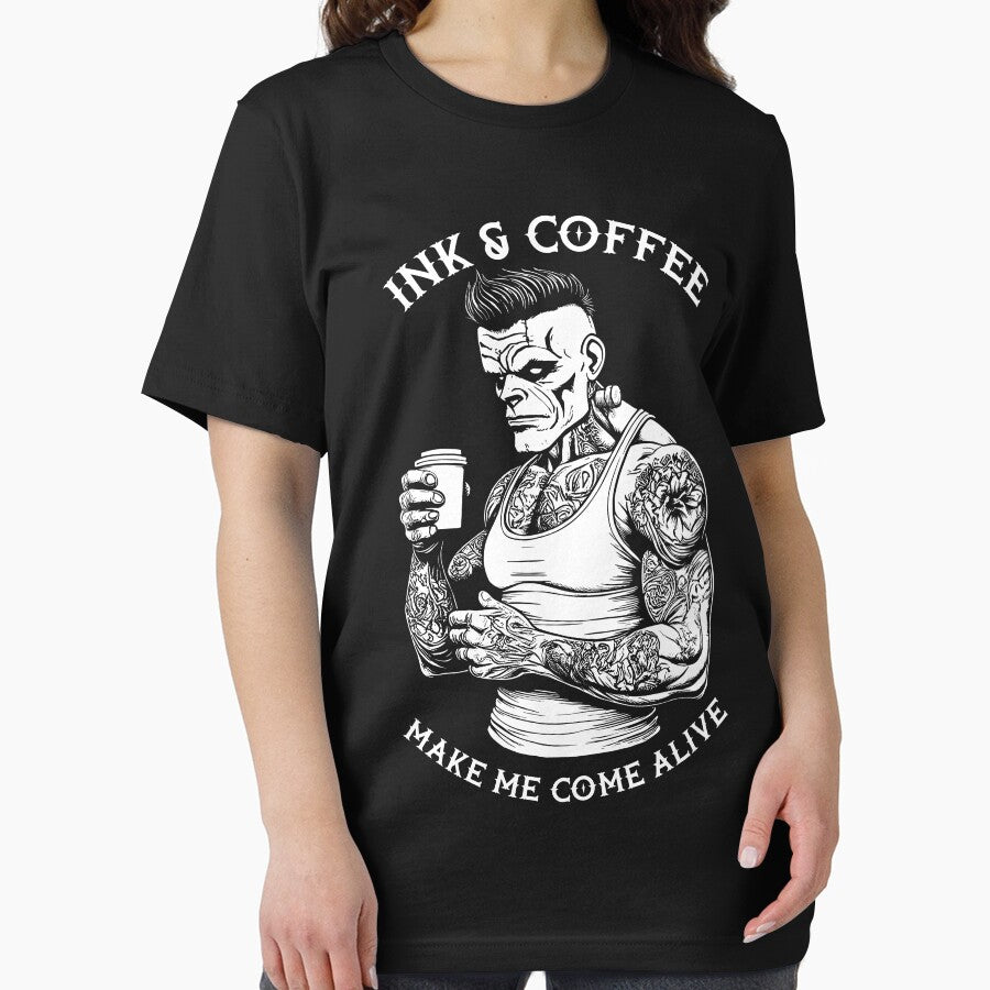 Frankenstein Tattoo Ink And Coffee Funny Tattooed Monster by GrandeDuc