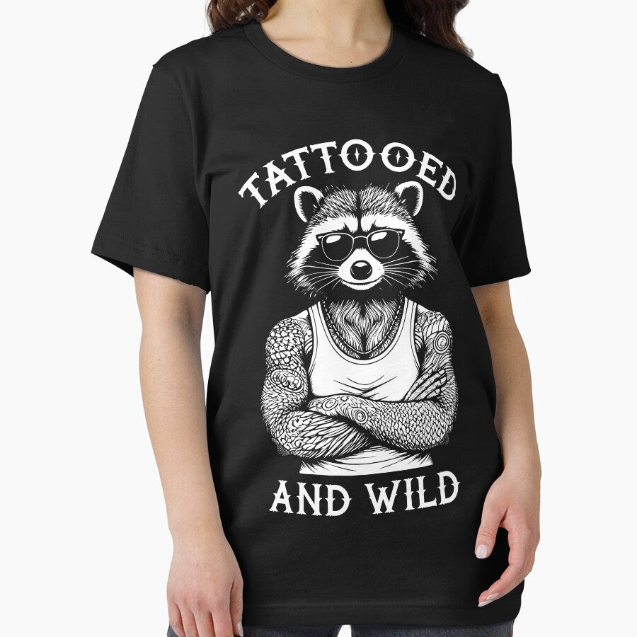 Tattooed And Wild Funny Inked Raccoon Animal Tattoo Lover by GrandeDuc