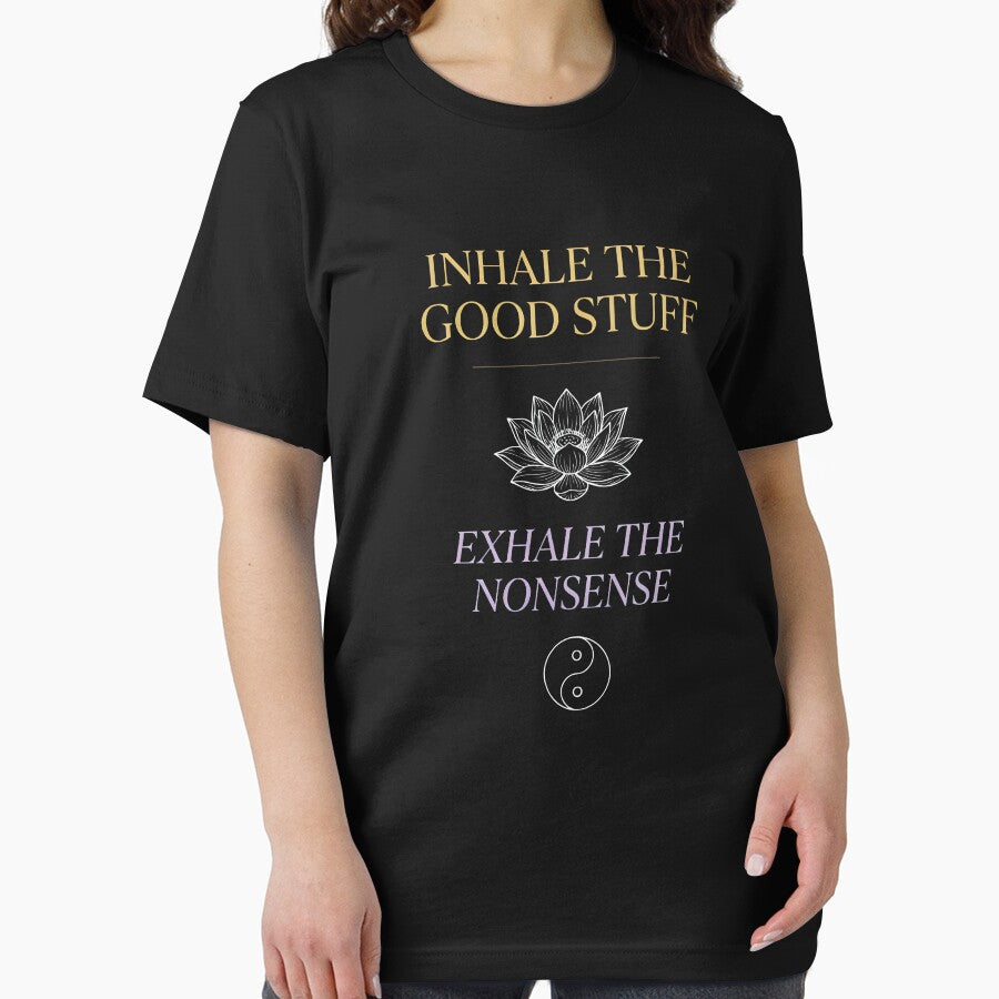 Inhale the Good Stuff Exhale the Nonsense — Mindfulness Quote Art for Yoga and Meditation Lovers by DESIGNNOUR