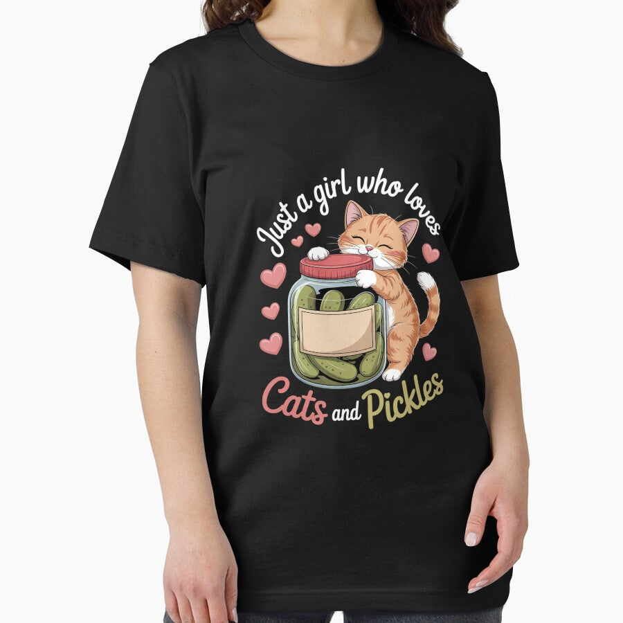 Just A Girl Who Loves Cats And Pickles. Funny Cats Pickles by ToggleBet