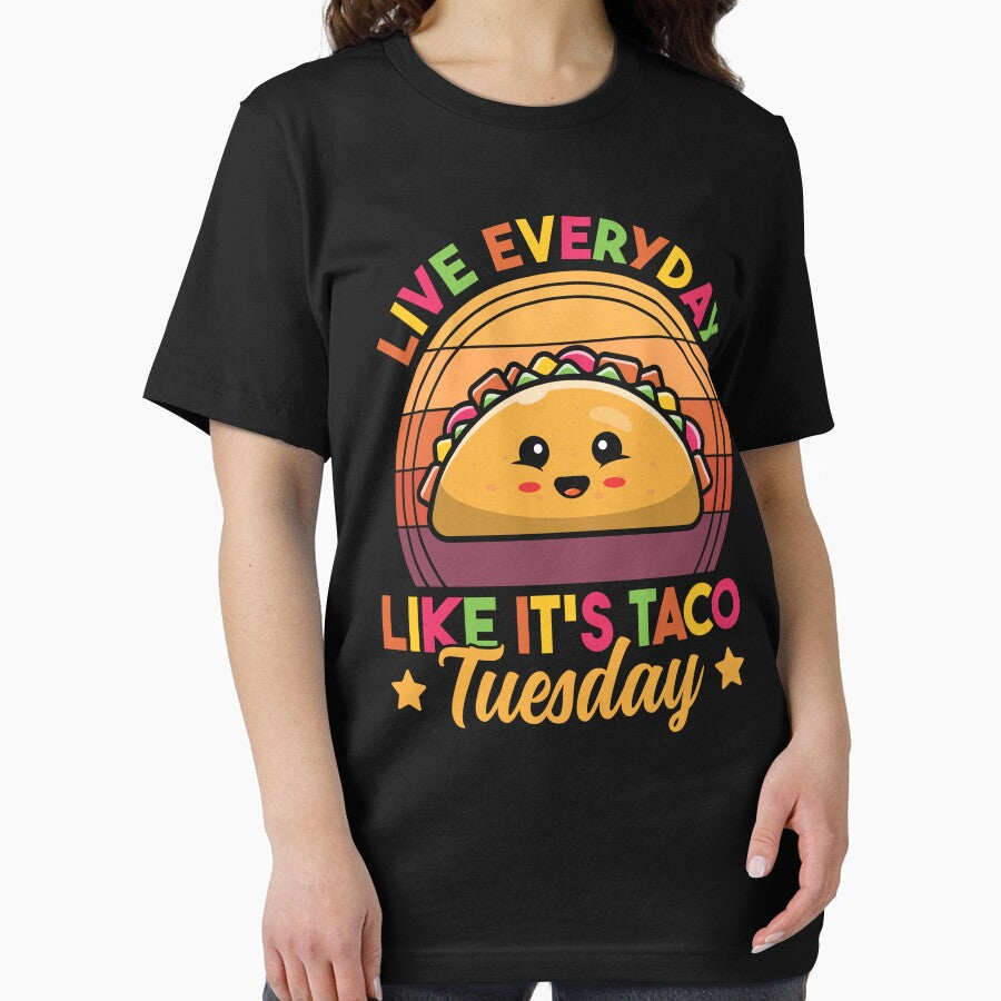 Live Everyday Like It's Taco Tuesday Retro Funny Taco Lover by MintedFresh