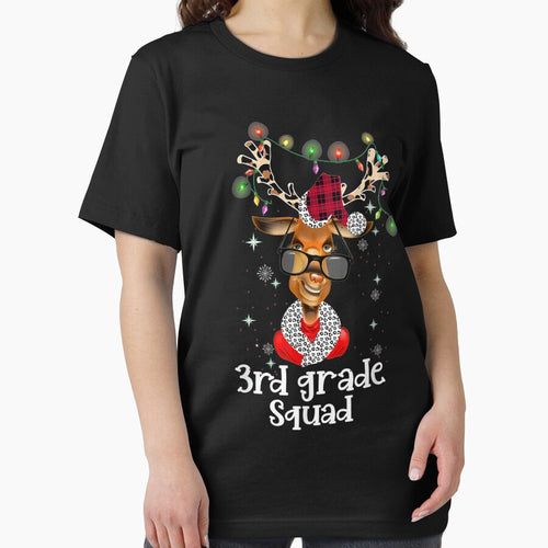 3rd Grade Squad Plaid Reindeer Santa Hat Teacher Christmas by MinihutUS2022