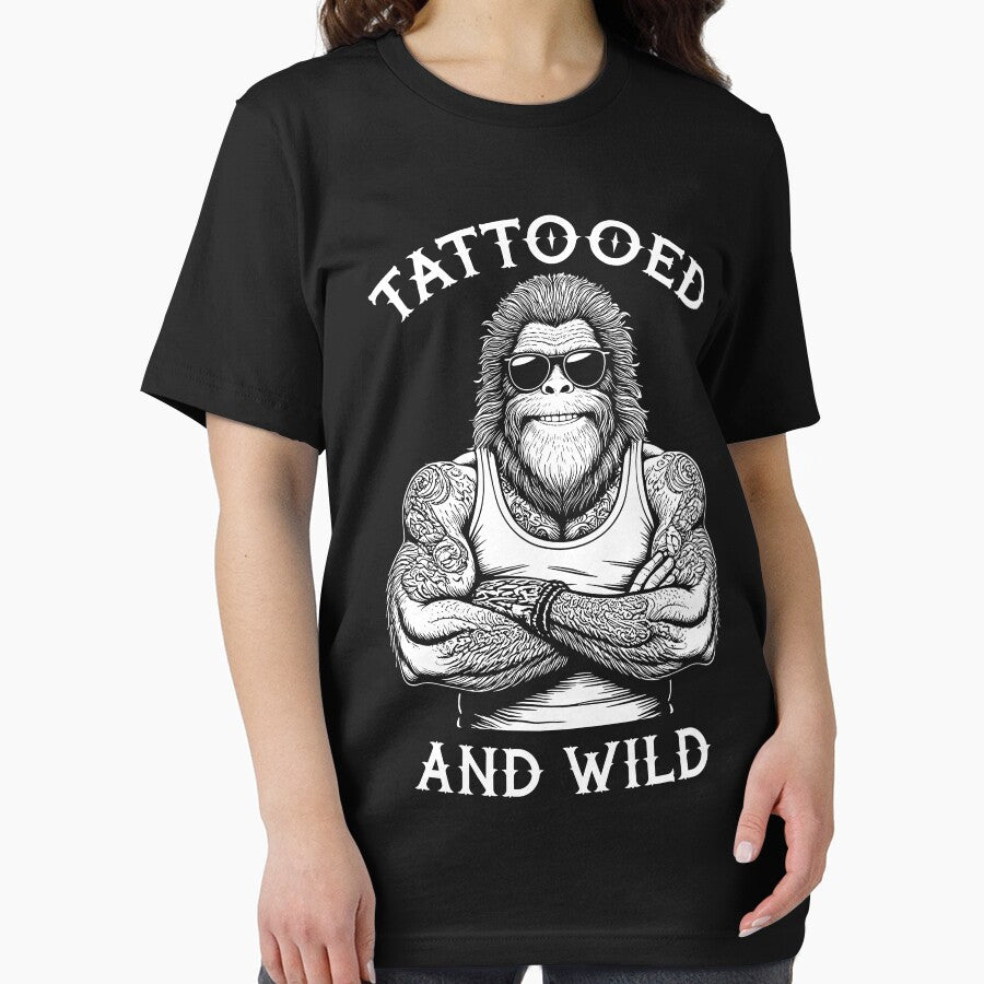 Tattooed And Wild Funny Inked Bigfoot Animal Tattoo Lover by GrandeDuc