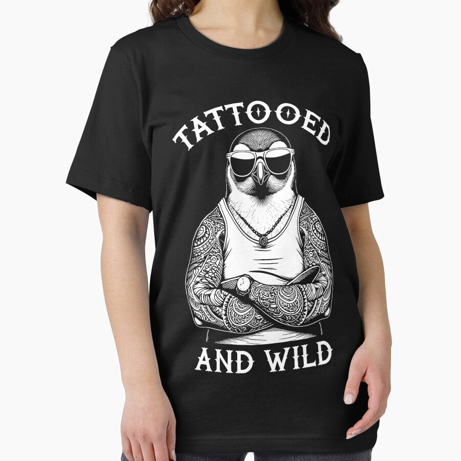 Tattooed And Wild Funny Inked Penguin Animal Tattoo Lover by GrandeDuc