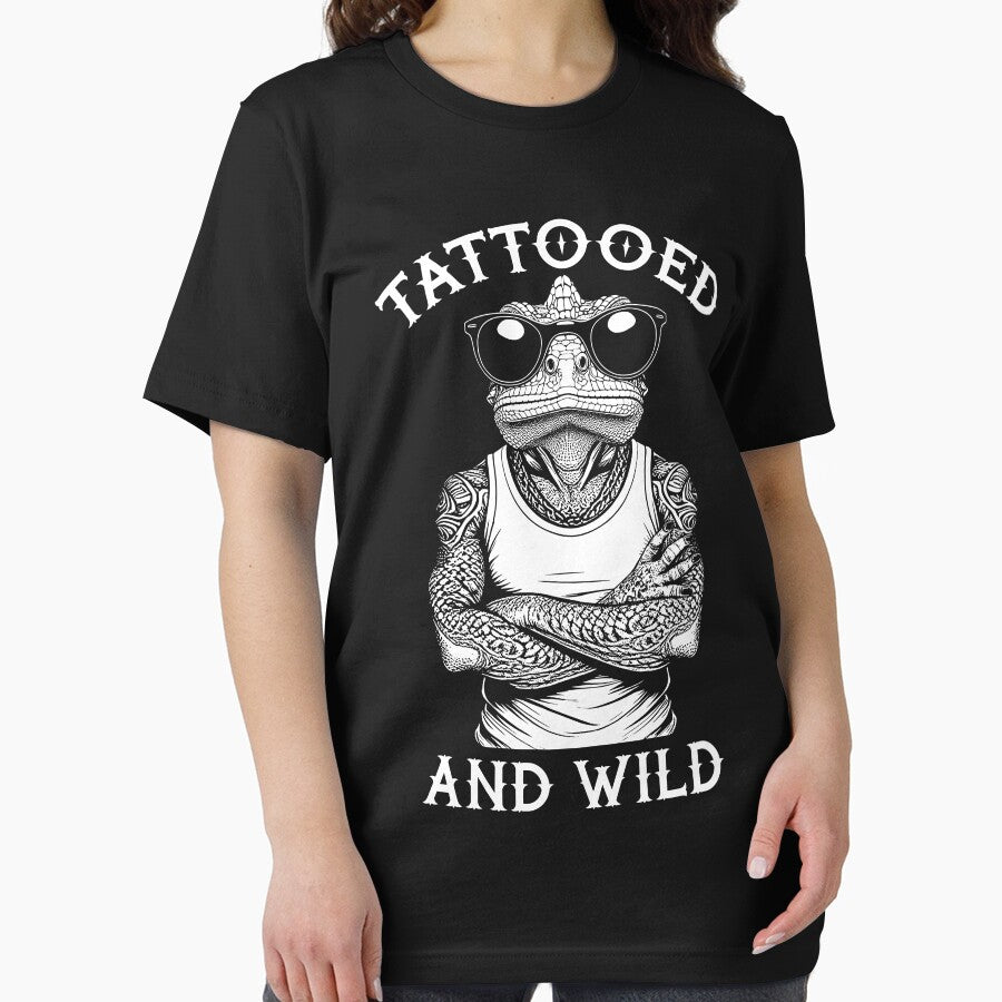 Tattooed And Wild Funny Inked Chameleon Animal Tattoo Lover by GrandeDuc