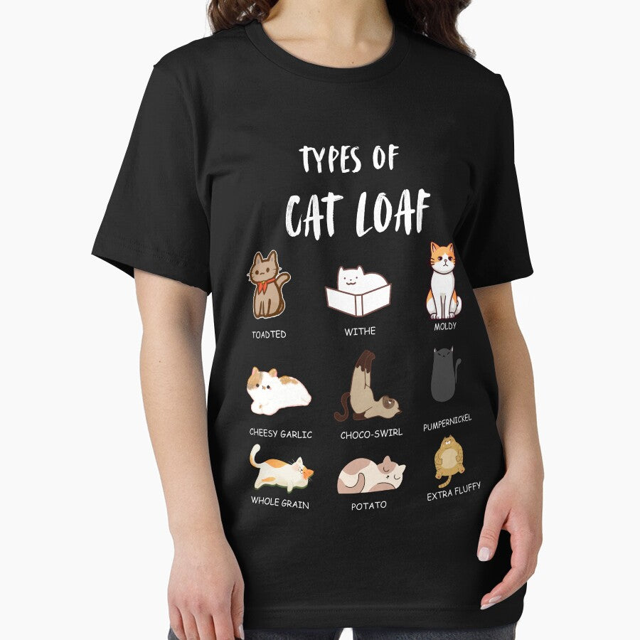 Types Of Cat Loaf Cat Bread Funny Cat Lover Womens Kids Boys T-Shirt by Hi-Brother