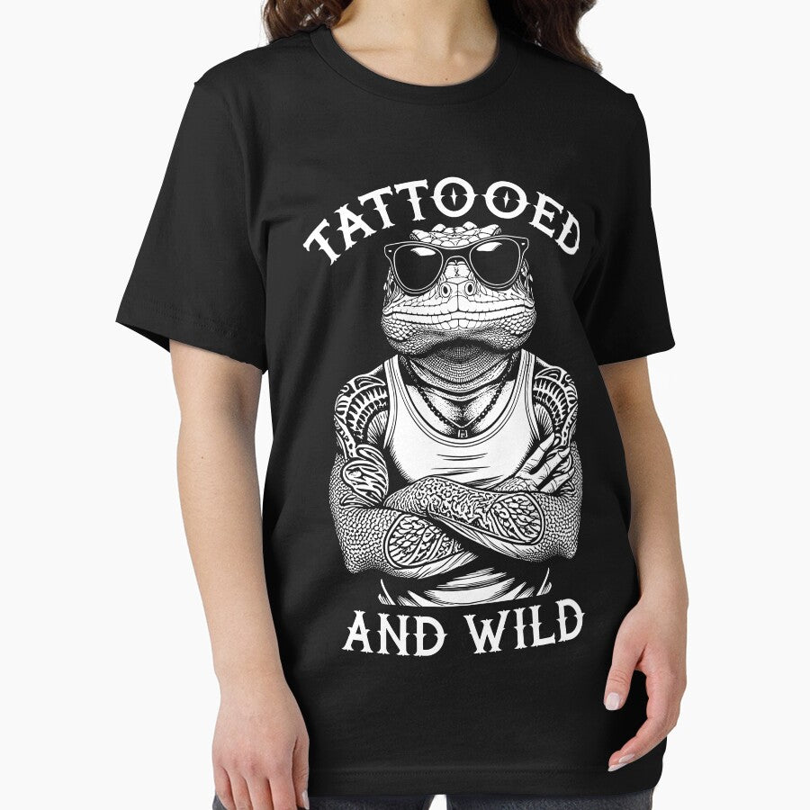 Tattooed And Wild Funny Inked Iguana Animal Tattoo Lover by GrandeDuc