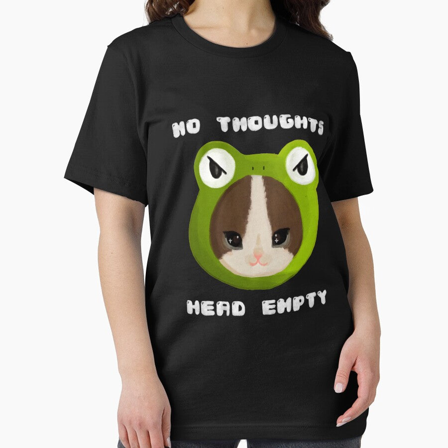 Frog Hat Cat with White Text by Qynn
