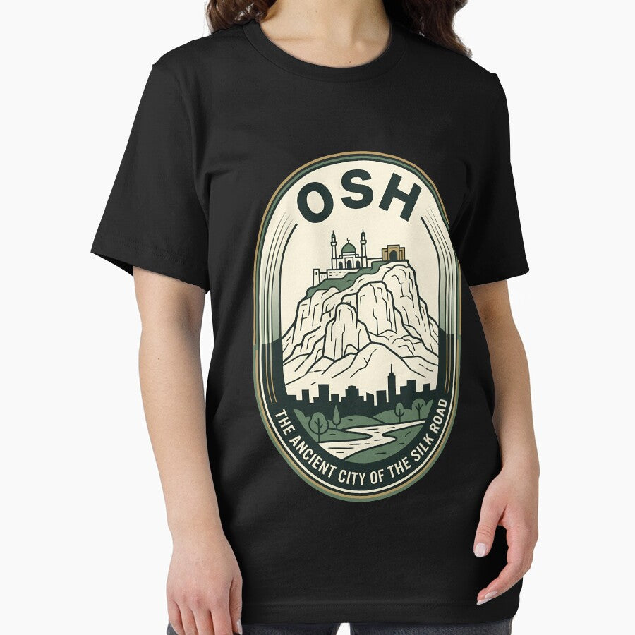 Osh Kyrgyzstan Sulayman Mountain Vintage Travel Emblem by k3rstman1