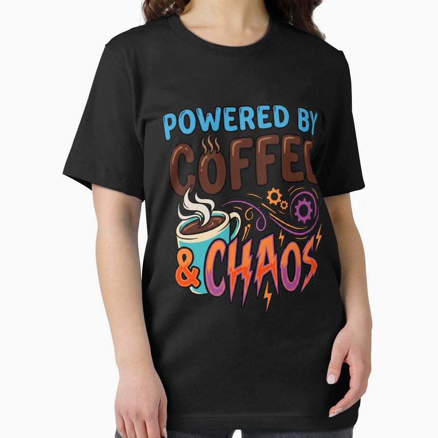 Powered by Coffee and Chaos Funny Barista by MotivaChic