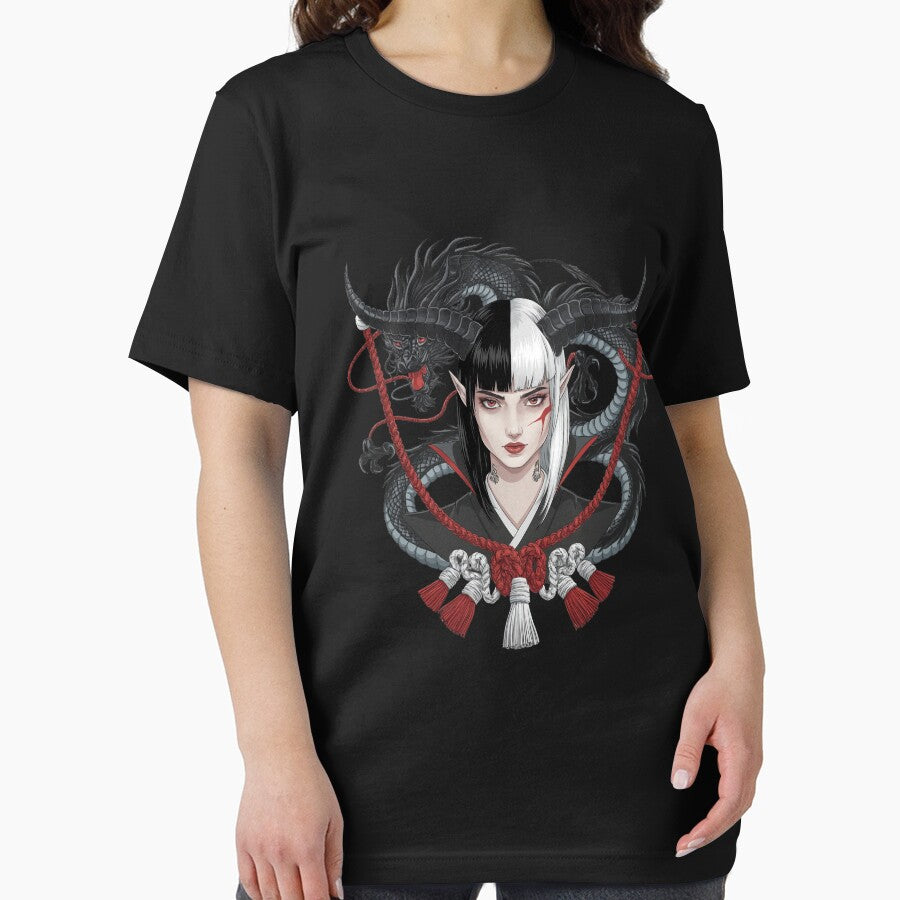 Gothic Dragon Woman Empress Gothic Fantasy Art Tee for Anime by splonkss