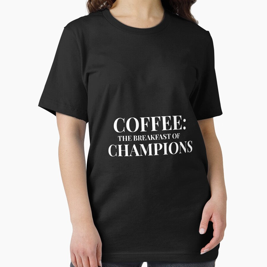 Coffee: The Breakfast of Champions Design For Dark Clothing by Coffee Vibes