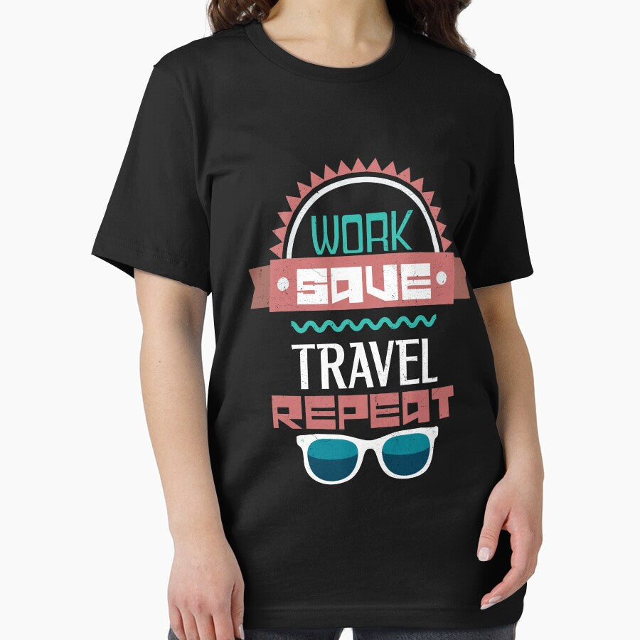 Work Save Travel Repeat Adventure Glasses Trip by Maindy