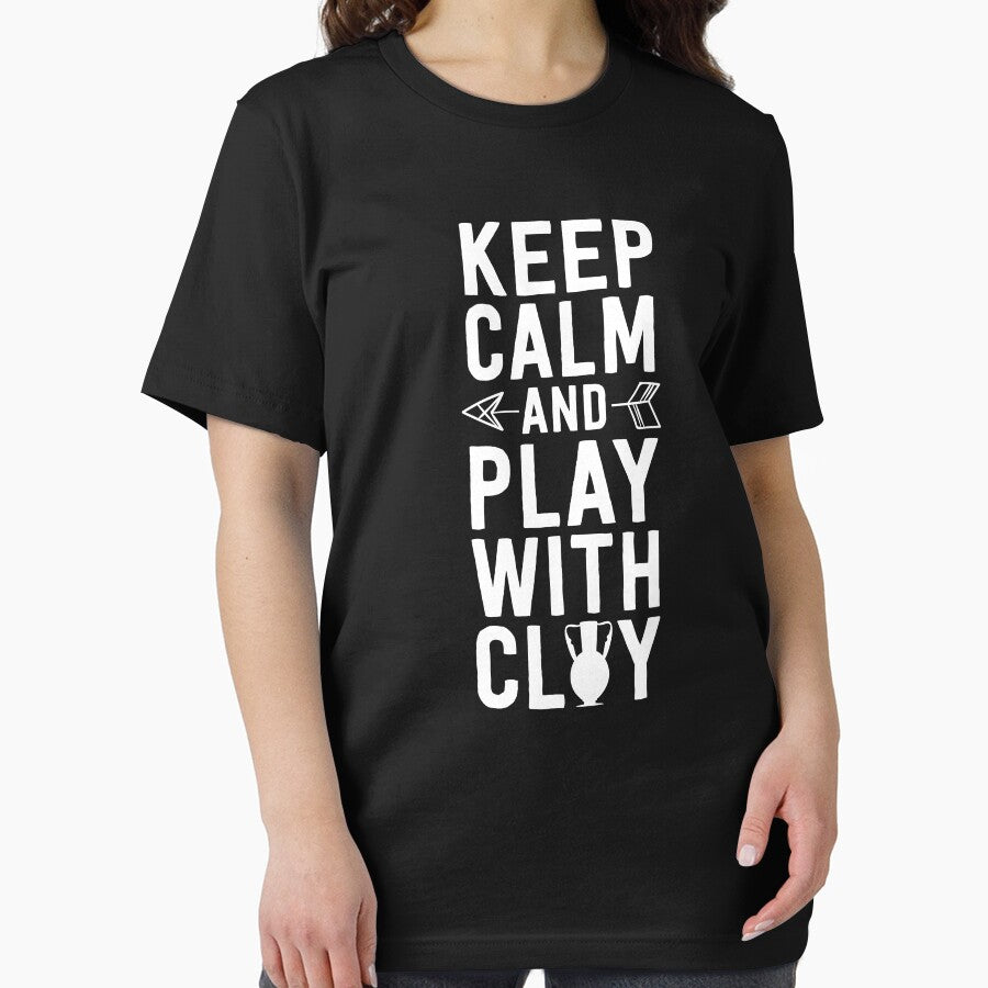 Funny Pottery Shirt for Women Keep Calm and Play With Clay by 14thFloor