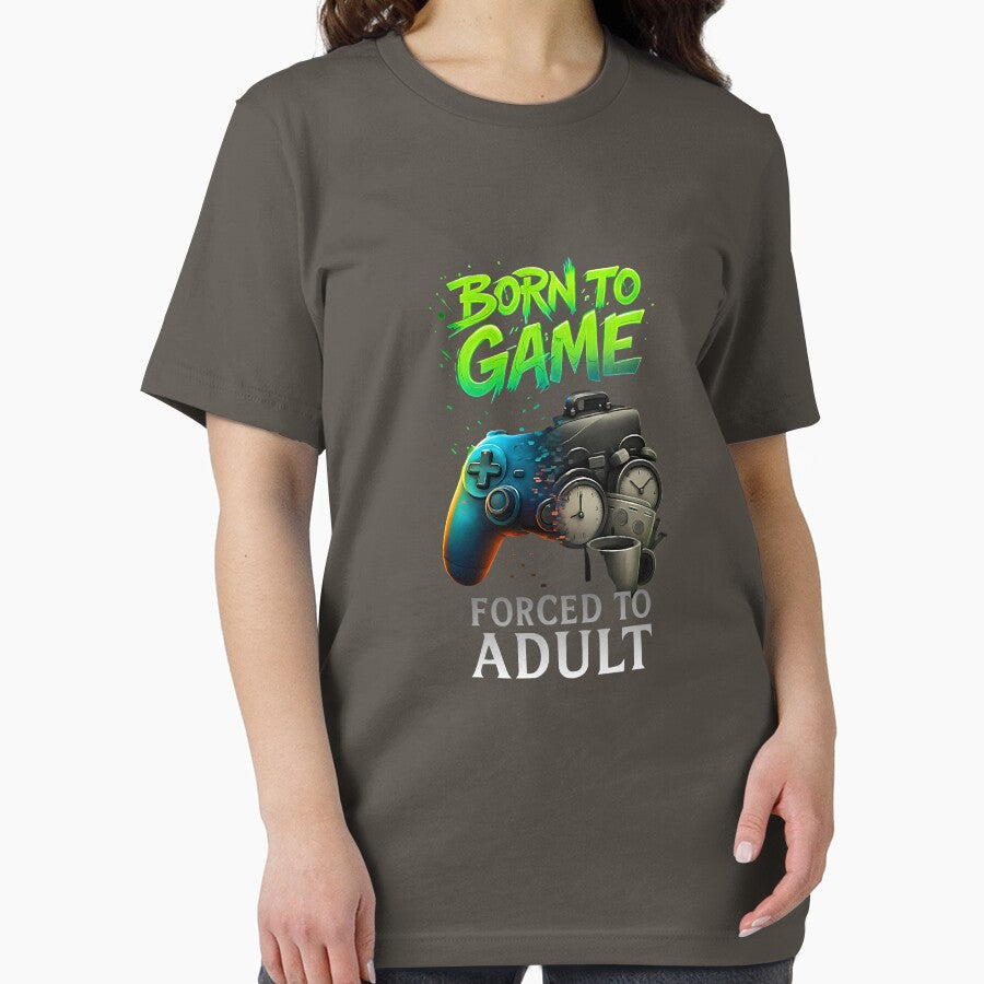 Born to Game Forced to Adult Funny Gaming Adult Gamer by ArleneRowe