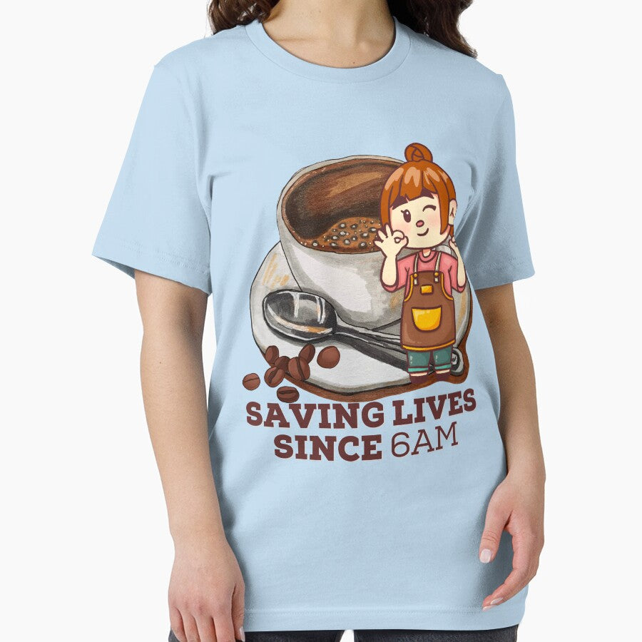 Saving Lives Since 6am Coffee Barista. For a barista, for a waiter, for a coffee shop. by Wentoo