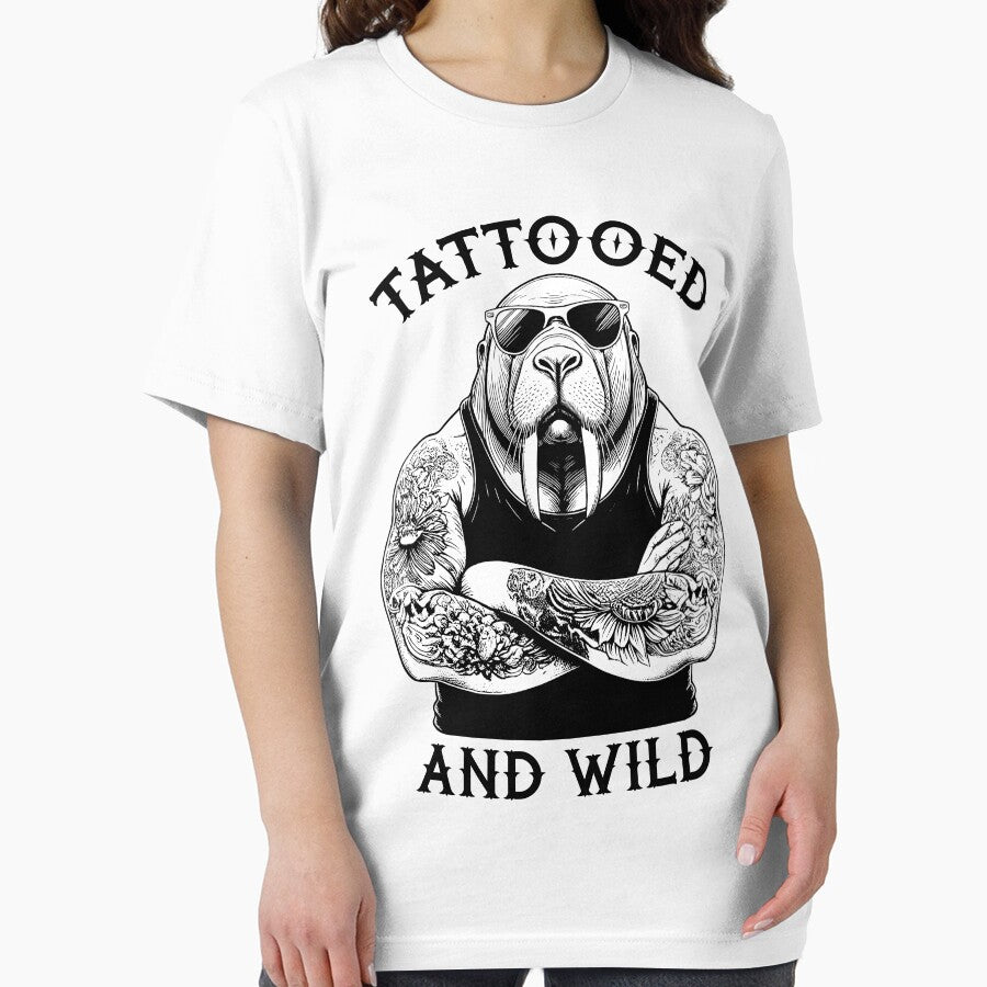 Tattooed And Wild Funny Inked Walrus Animal Tattoo Lover by GrandeDuc