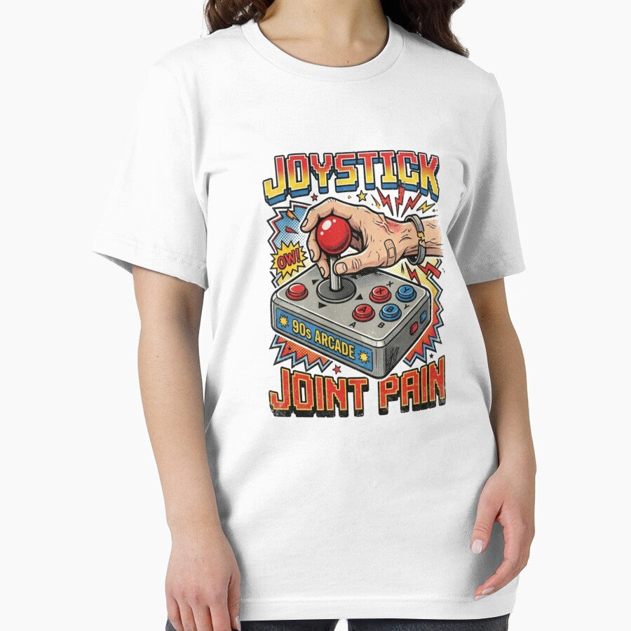 Joystick Joint Pain 90s Arcade Retro Gamer Funny Vintage Gaming T Shirt by GeekStop