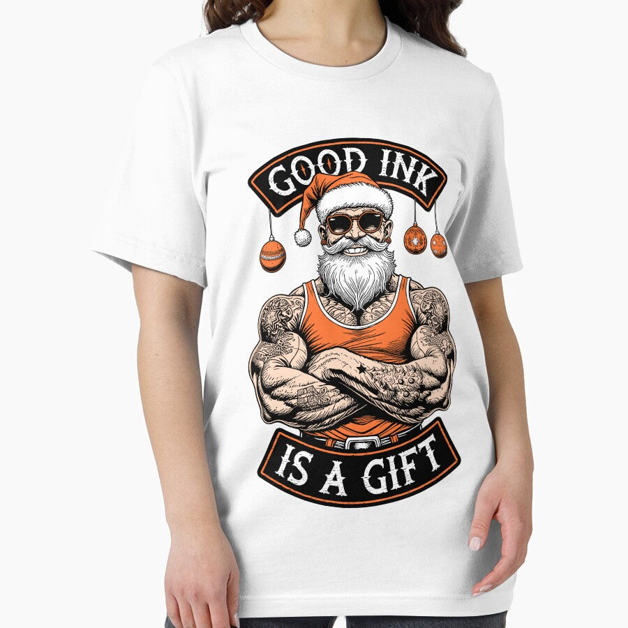 Santa Claus Tattoo Funny Good Ink Is A Gift Inked Christmas by GrandeDuc