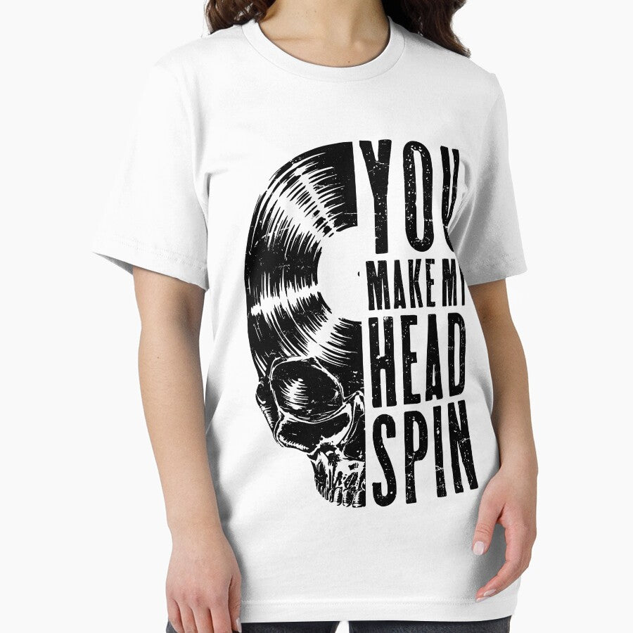 You Make My Head Spin Vintage Record Collector Gothic Skull by GrandeDuc