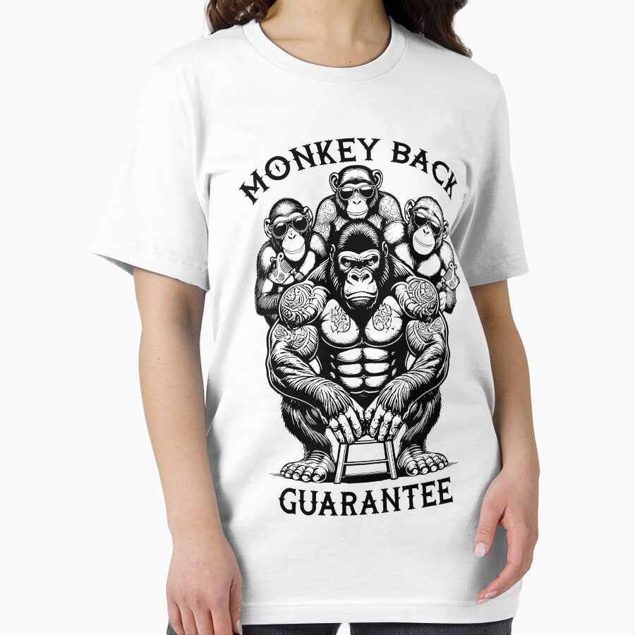 Funny Tattooed Gorilla Monkey Back Guarantee Tattoo Lover by GrandeDuc