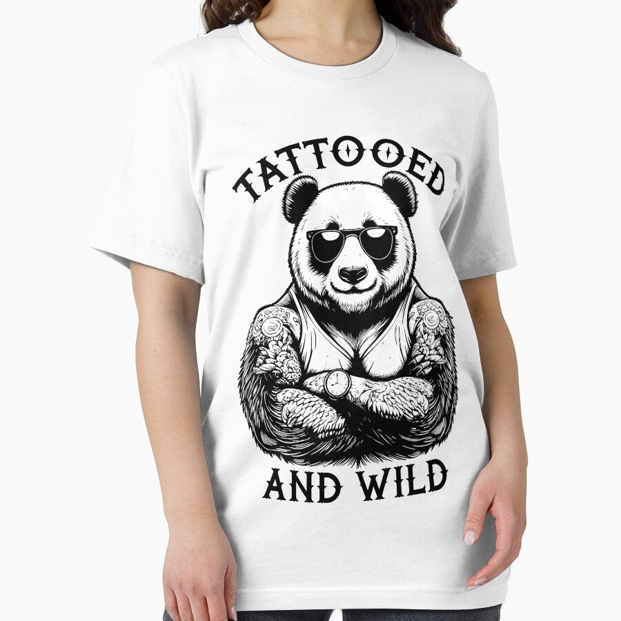 Tattooed And Wild Funny Inked Panda Bear Animal Tattoo Lover by GrandeDuc
