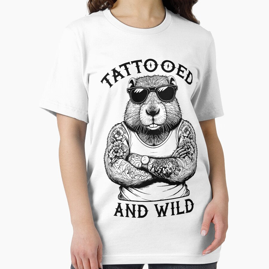 Tattooed And Wild Funny Inked Beaver Animal Tattoo Lover by GrandeDuc