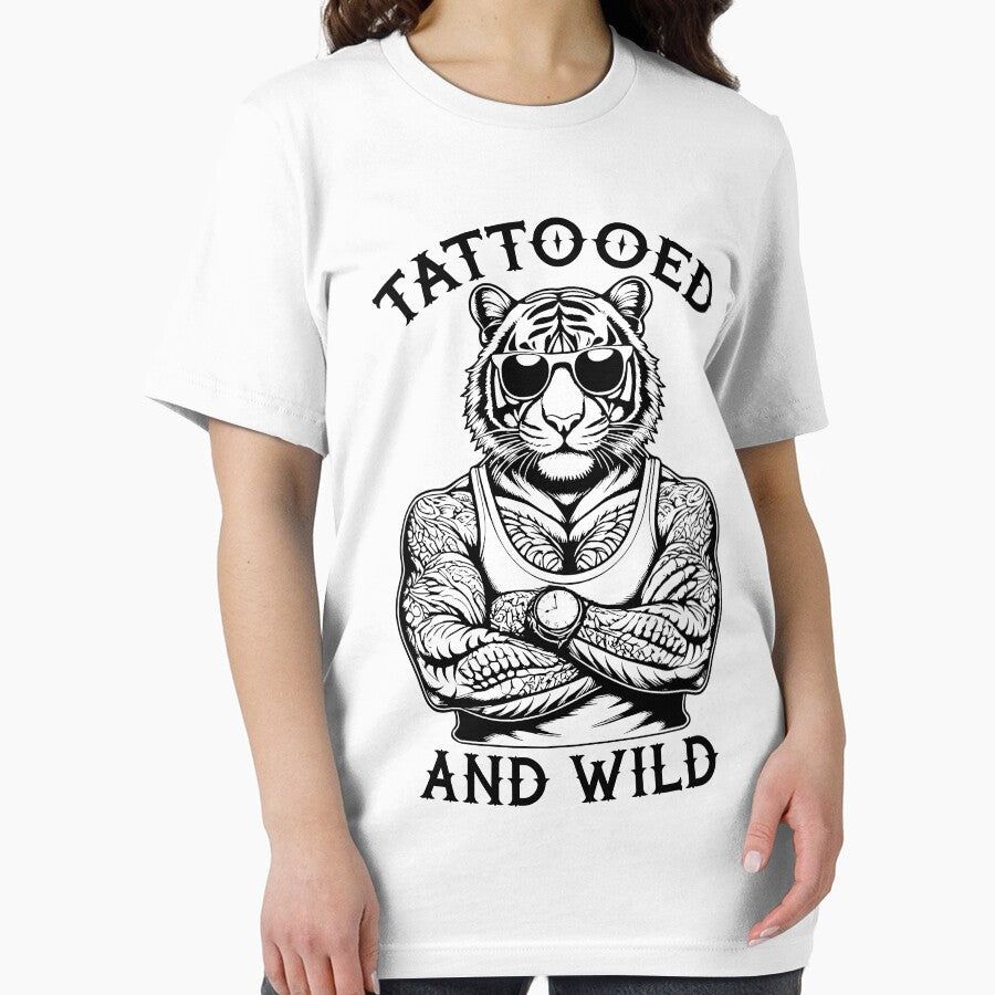 Tattooed And Wild Funny Inked Tiger Animal Tattoo Lover by GrandeDuc